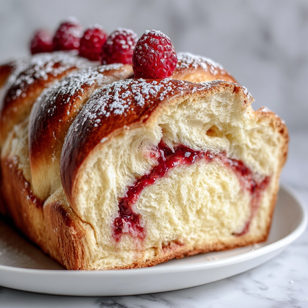 Raspberry Swirl Brioche Loaf: A Deliciously Soft and Fluffy Recipe - Recipe Image