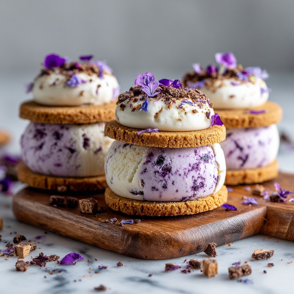 Lavender Vanilla Bean Ice Cream Sandwiches Recipe - Recipe Image