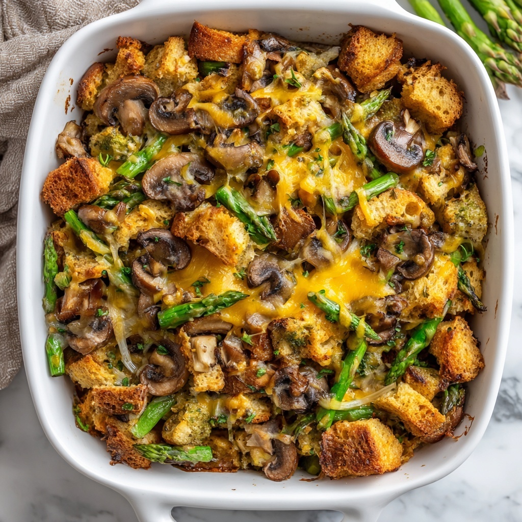 Overnight Asparagus Mushroom Strata Recipe - Recipe Image