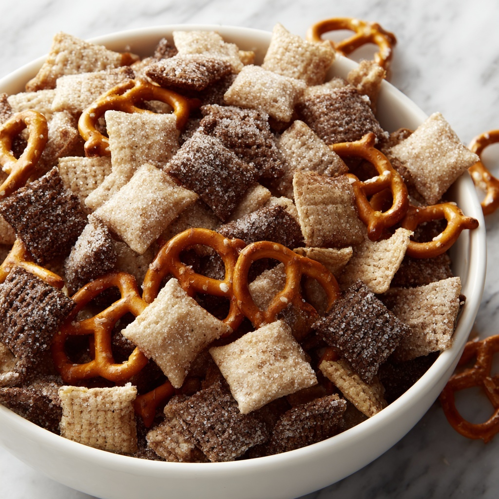 Chocolate Peanut Butter Football Puppy Chow Recipe - Recipe Image