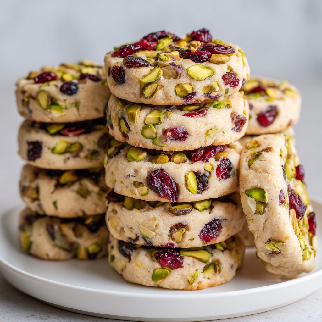 Cranberry Pistachio Shortbread Cookies Recipe - Recipe Image
