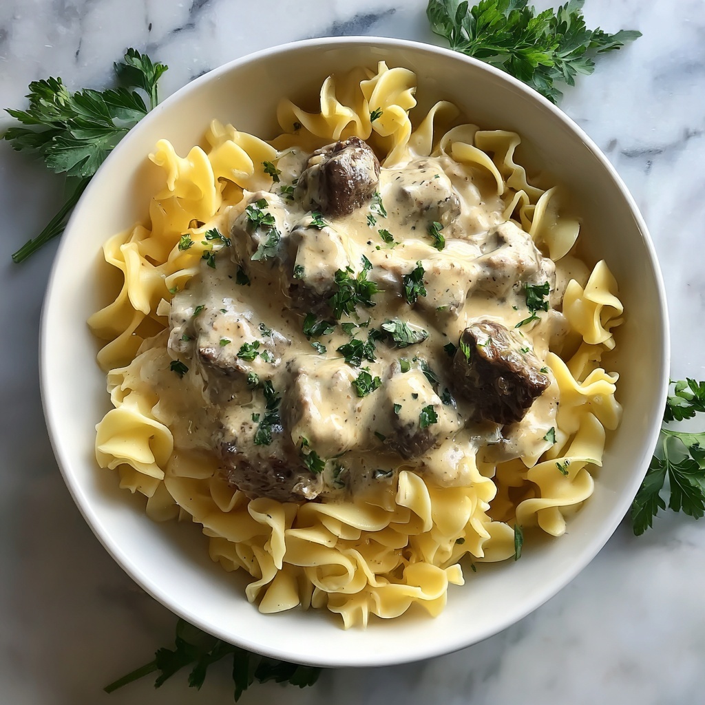 Creamy Slow Cooker Beef Stroganoff Recipe - Recipe Image