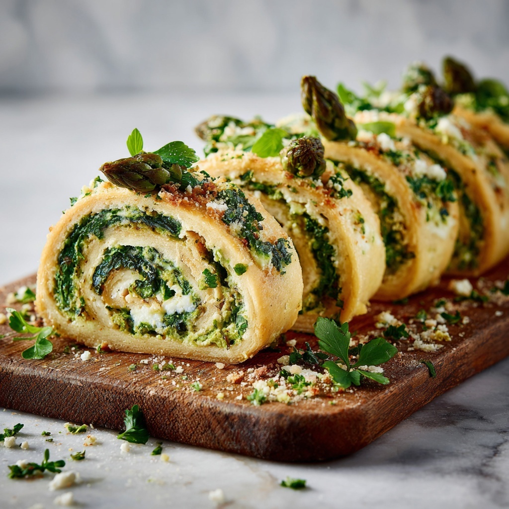 Asparagus Roll Cake: A Fresh and Elegant Veggie Delight Recipe - Recipe Image