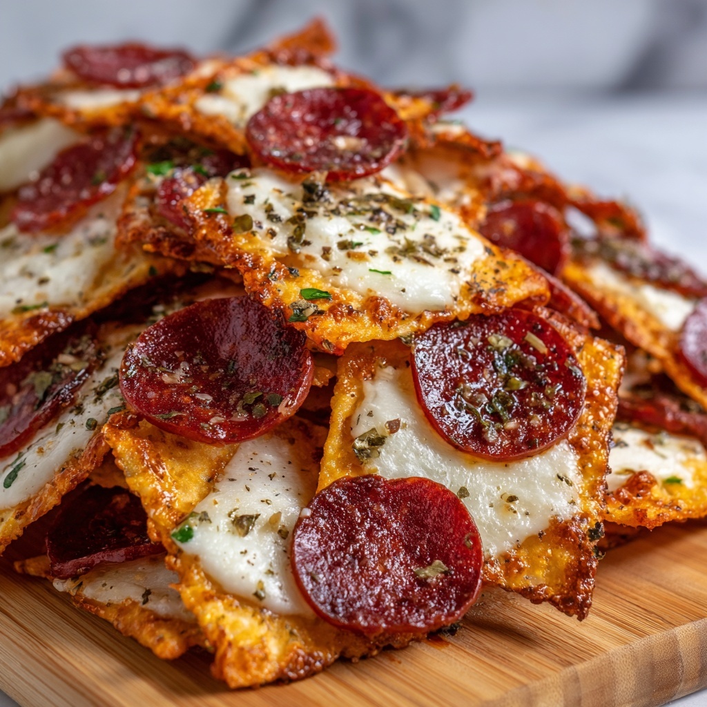 Keto Pizza Chips: Your Crispy Low-Carb Snack Solution Recipe - Recipe Image
