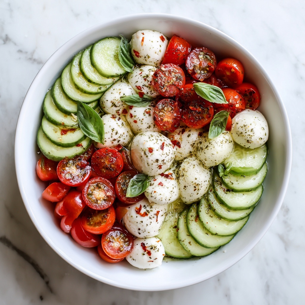 Fresh Cucumber Caprese Salad Recipe - Recipe Image