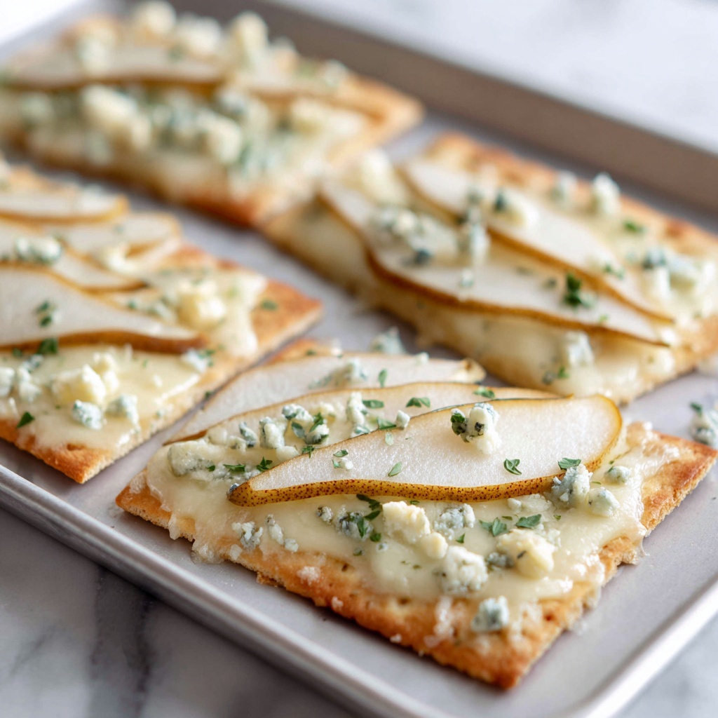 Pear and Gorgonzola Flatbread with Honey, Walnuts, and Arugula Recipe - Recipe Image