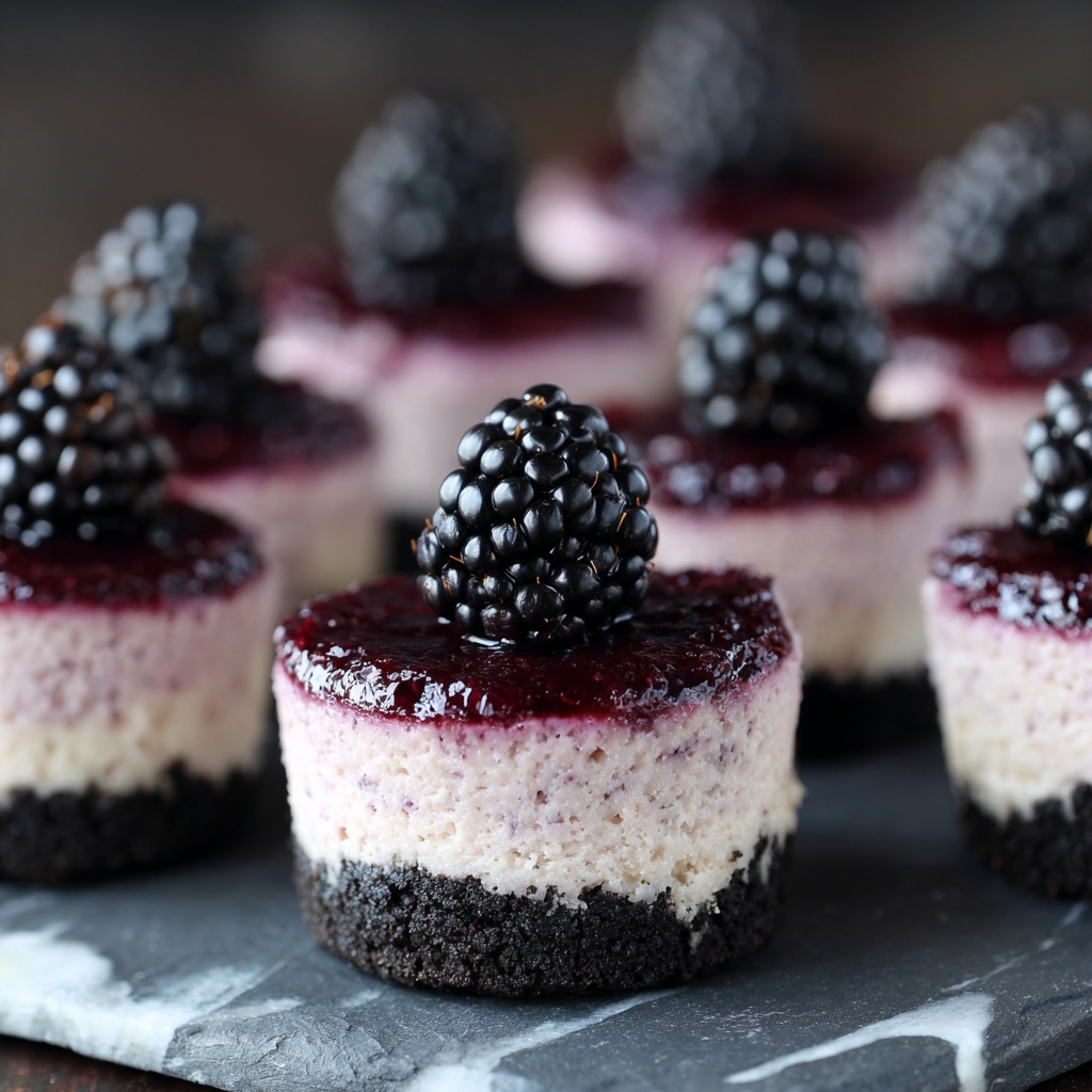Blackberry Mini Cheesecakes Recipe - Recipe Image