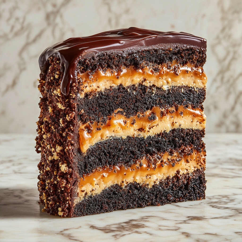 Chocolate Snickers Cake: The Ultimate Indulgent Delight Recipe - Recipe Image