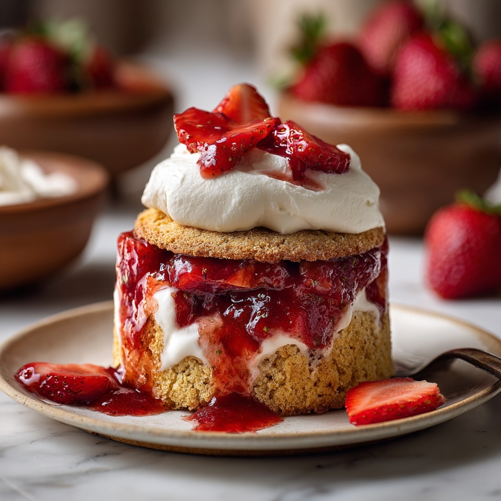 Strawberry Shortcake with Fluffy Biscuits and Fresh Whipped Cream Recipe - Recipe Image
