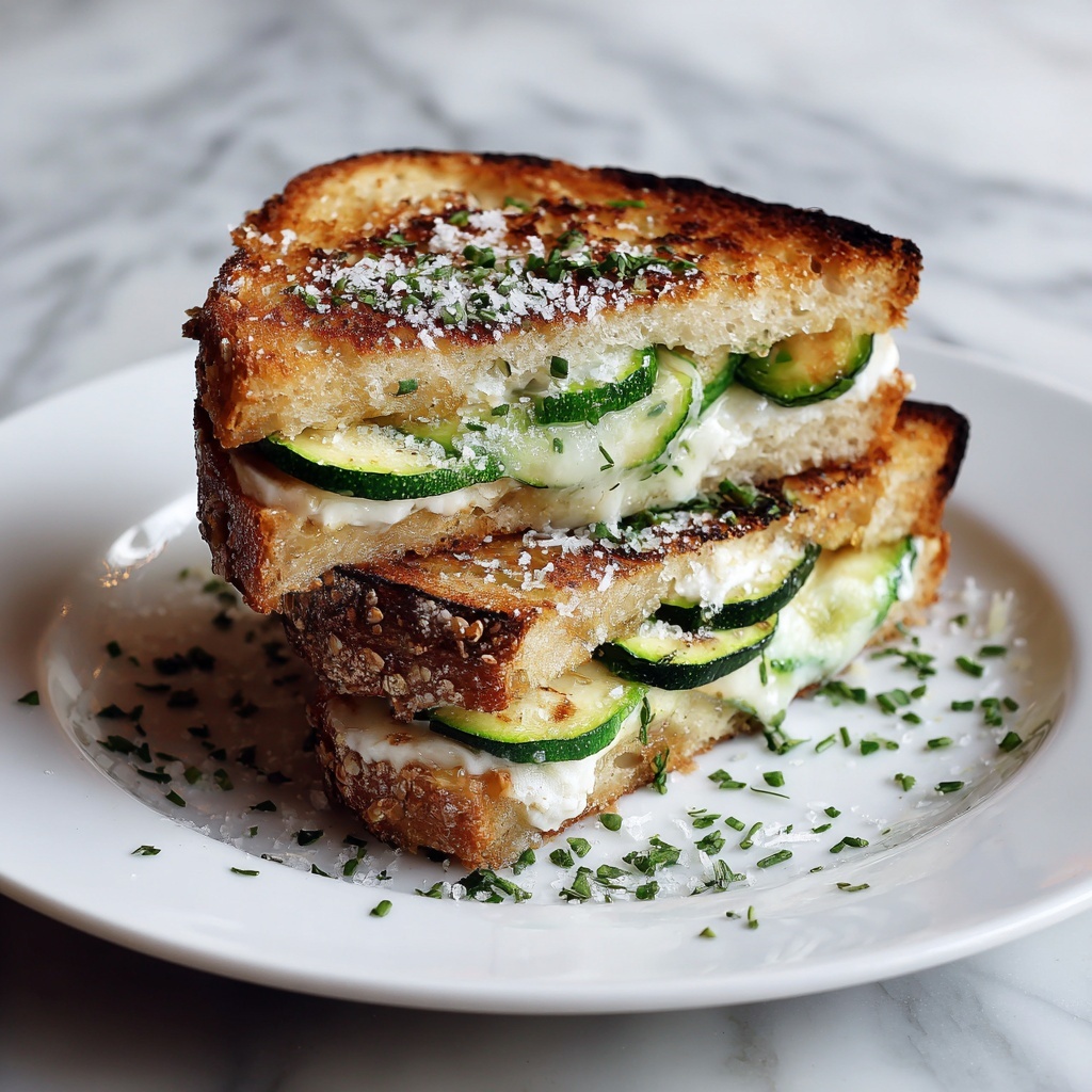Crispy Zucchini Grilled Cheese with Garlic Butter Recipe - Recipe Image