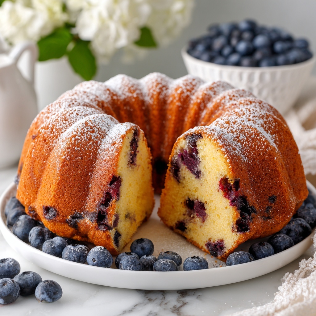 Blueberry Sour Cream Bundt Cake Recipe - Recipe Image
