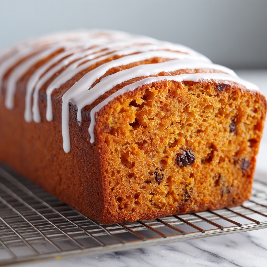 Glazed Chocolate Chip Pumpkin Bread Recipe - Recipe Image
