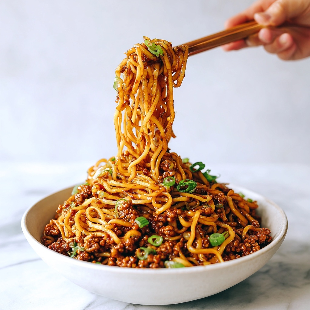 Mongolian Ground Beef Noodles Recipe - Recipe Image