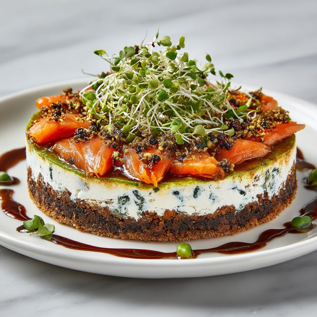 Savory Avocado & Salmon Cheesecake Recipe - Recipe Image