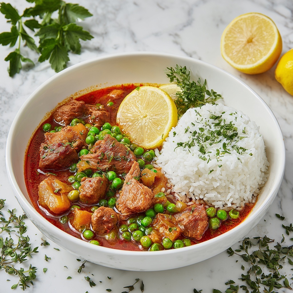 Delicious Bazella: Cozy Ribeye Steak and Peas Delight Recipe - Recipe Image