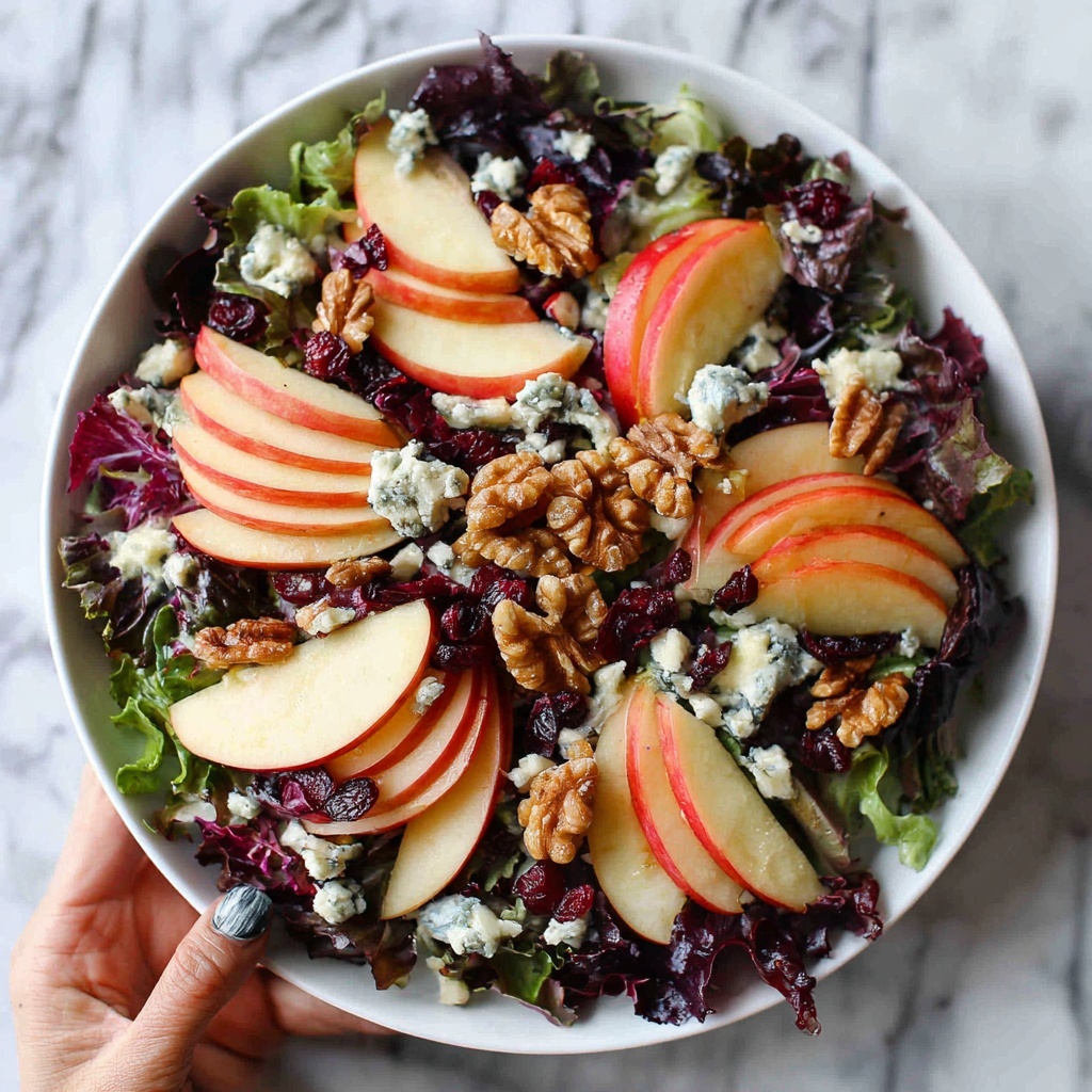Autumn Apple Salad with Walnuts Cranberries and Feta Recipe - Recipe Image