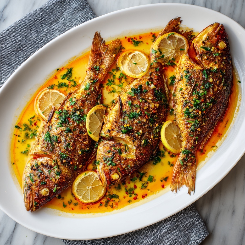 Baked Red Snapper with Garlic, Herbs, and Roasted Vegetables Recipe - Recipe Image