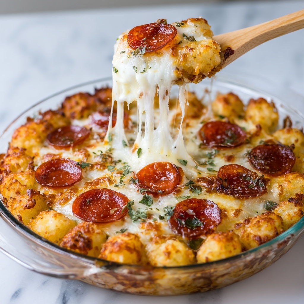 Tater Tot Pizza Casserole Recipe - Recipe Image