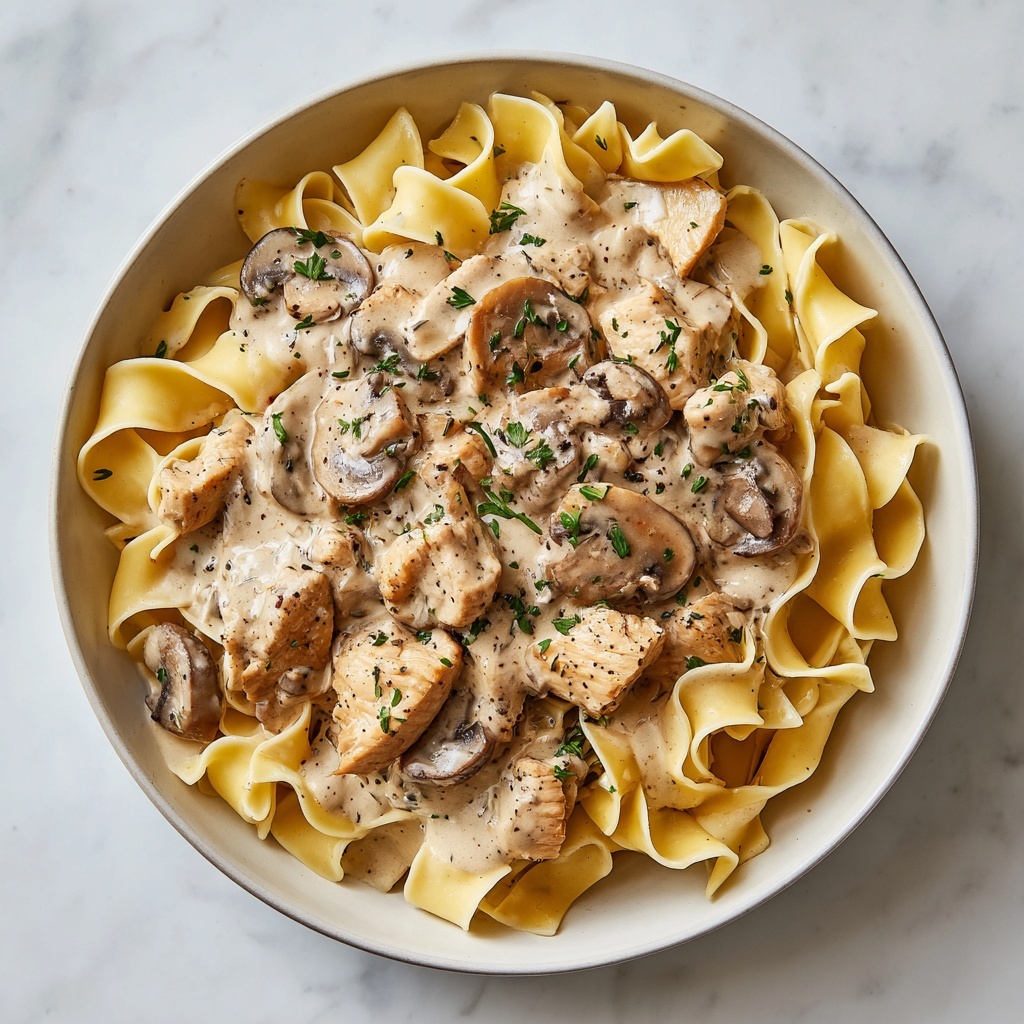 Crockpot Angel Chicken with Creamy Mushroom Sauce over Angel Hair Pasta Recipe - Recipe Image