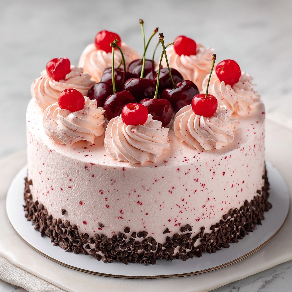 Easy Chocolate Cherry Chip Cake with Maraschino Cherries Recipe - Recipe Image