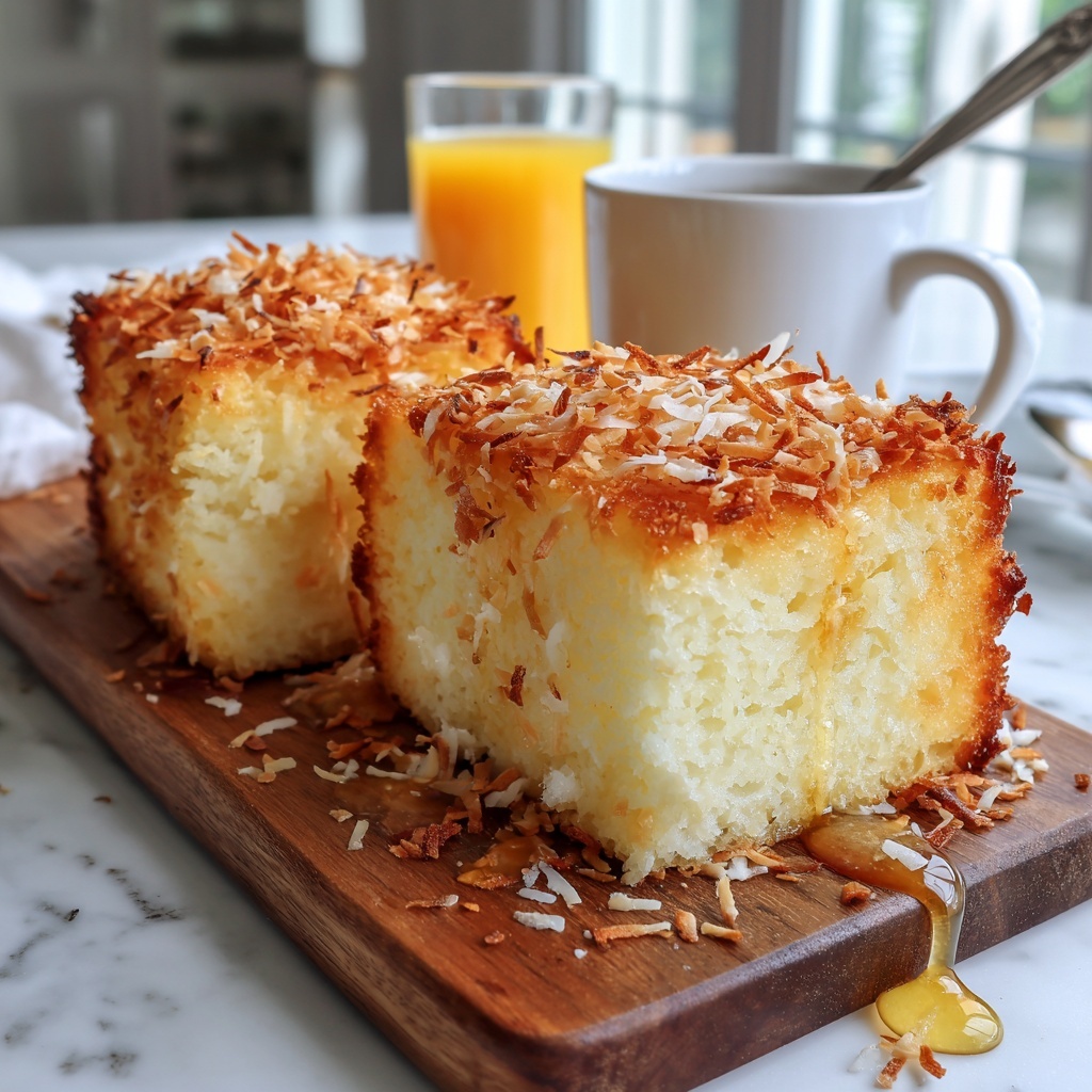 Warm Coconut Pineapple Pudding with Citrus Glaze Recipe - Recipe Image