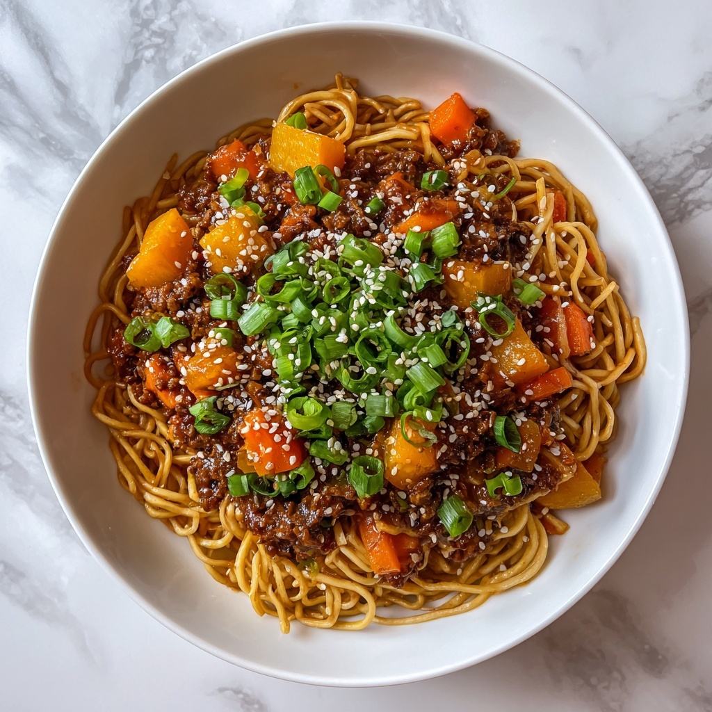 Mongolian Ground Beef Noodles Recipe - Recipe Image