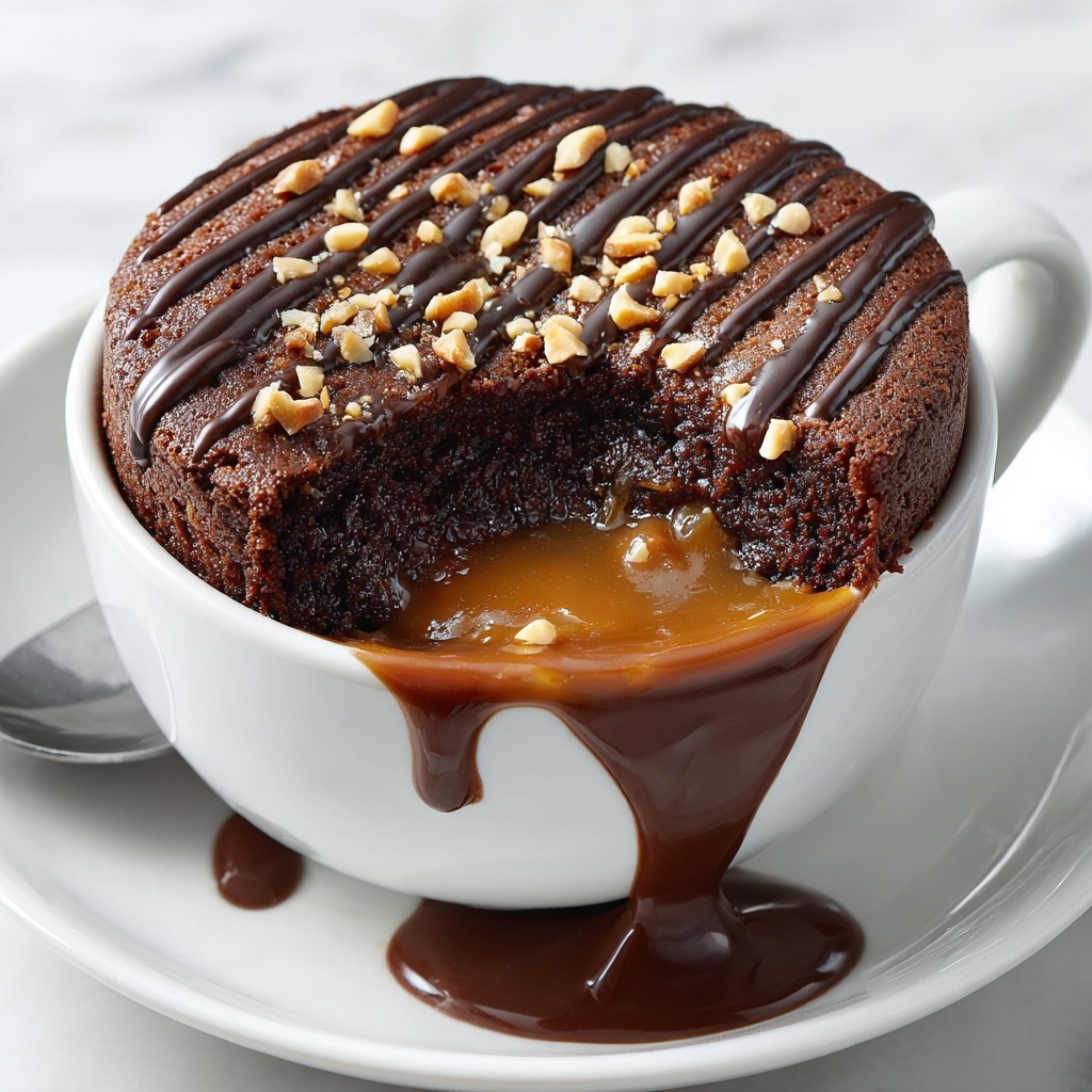 Keto Peppercorn Sauce Peanut Butter Chocolate Lava Mug Cake Recipe - Recipe Image