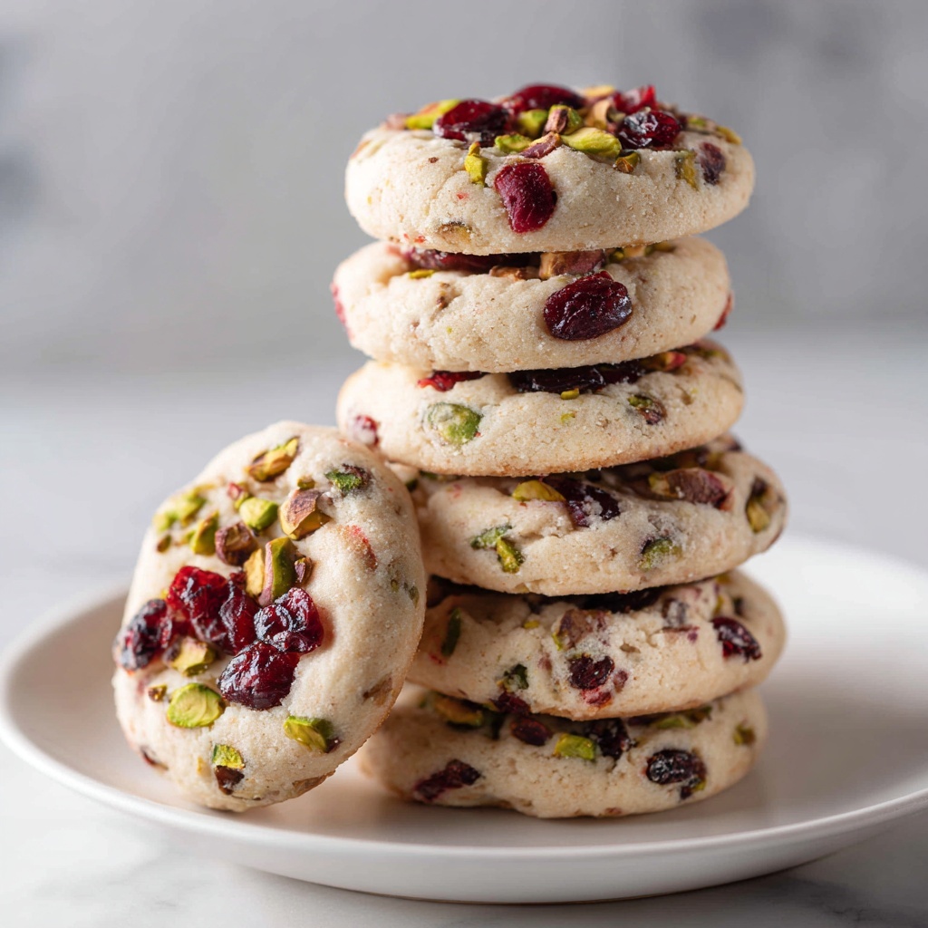 Cranberry Pistachio Shortbread Cookies Recipe - Recipe Image
