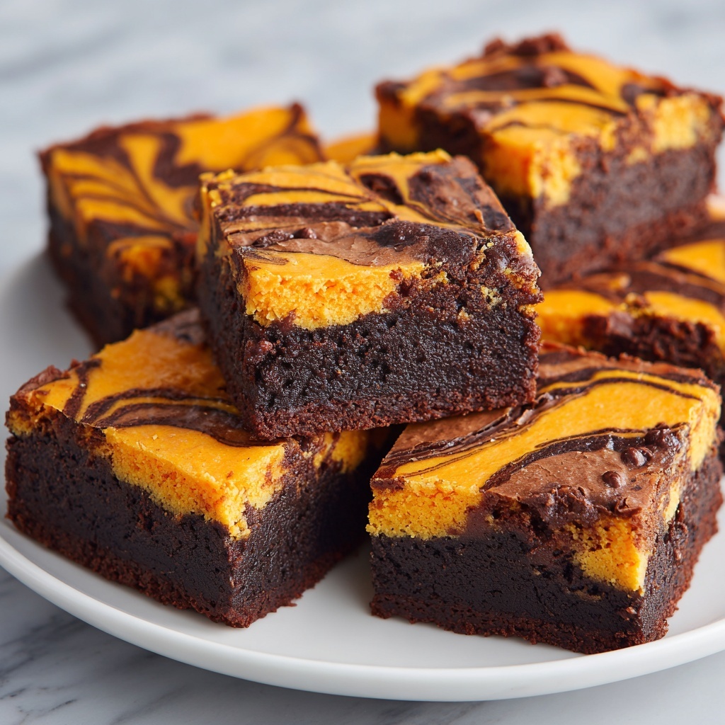 Halloween Swirl Cream Cheese Brownies Recipe - Recipe Image