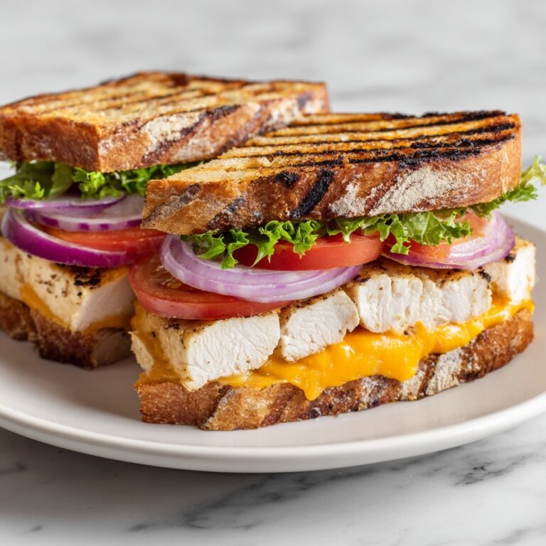 BBQ Chicken Panini with Bacon, Cheddar, and Fresh Vegetables Recipe
