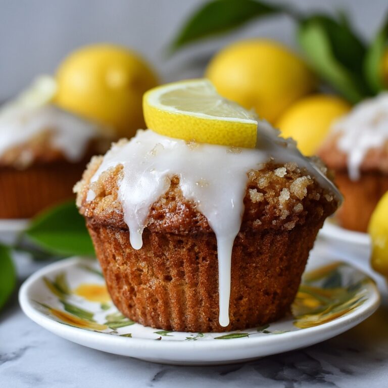 Moist Vegan Lemon Muffins with Lemon Glaze and Crumb Topping Recipe