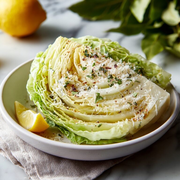 Slow Cooker Garlic Parmesan Whole Cabbage with Lemon Butter Recipe