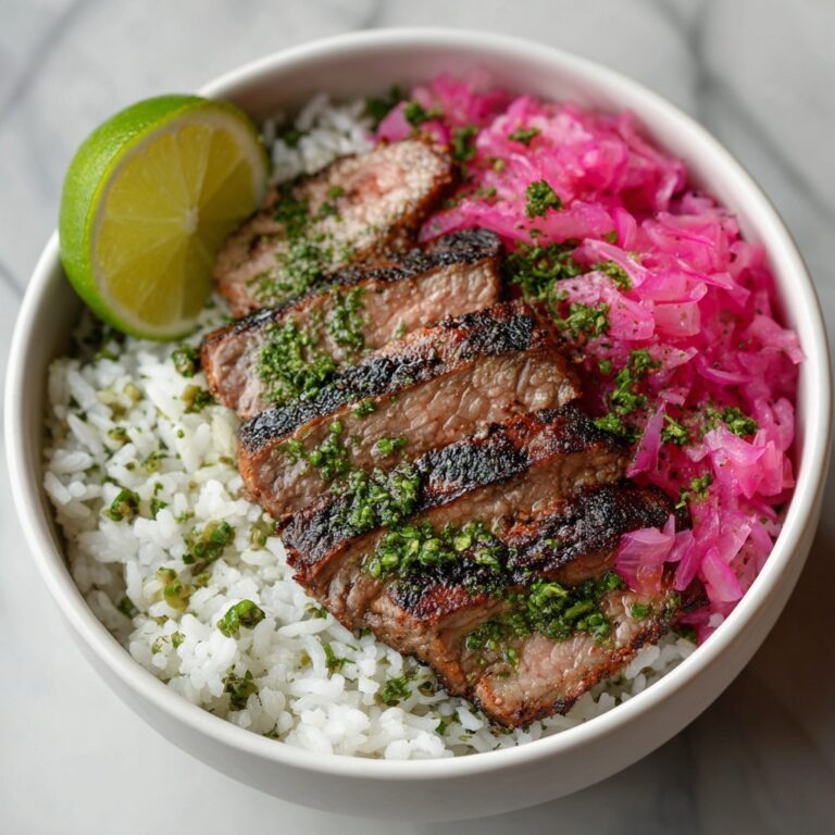 Skirt Steak Rice Bowls with Chimichurri Sauce Recipe