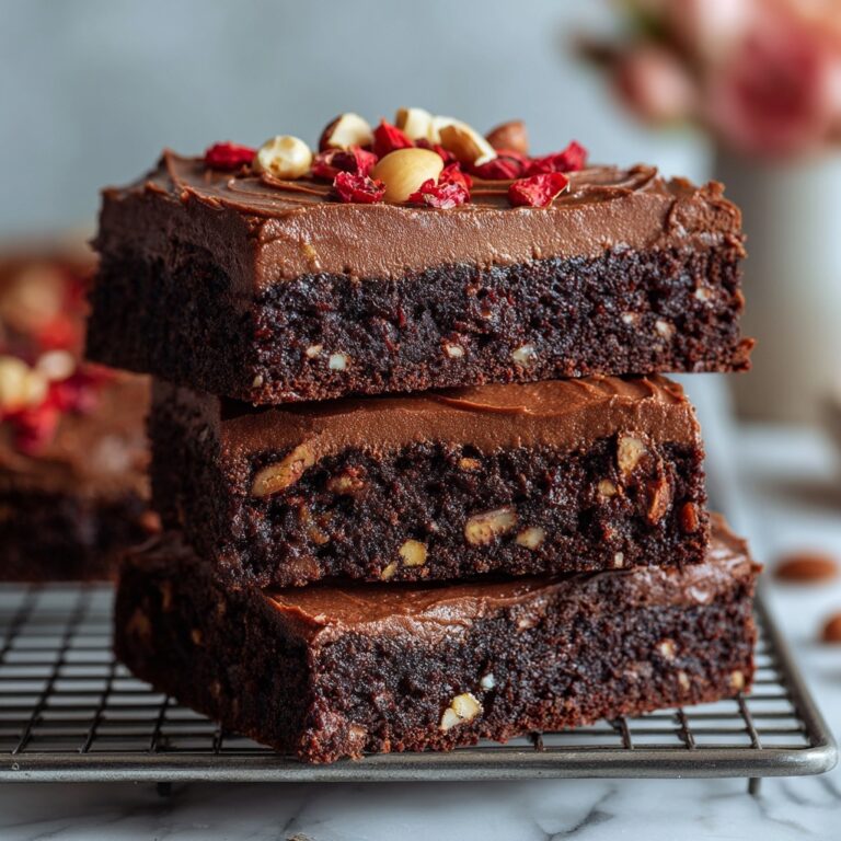 No Bake Date Brownies with Vegan Chocolate Ganache and Toasted Hazelnuts Recipe