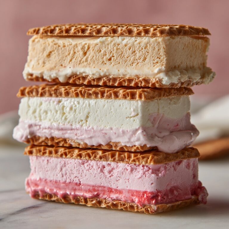 Neapolitan Ice Cream with Strawberry, Chocolate, and Vanilla Layers Recipe