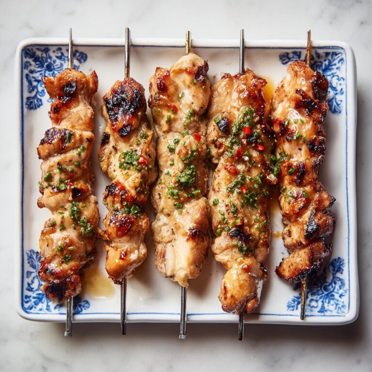 Oven-Baked Chicken Skewers with Bell Peppers and Red Onion Recipe