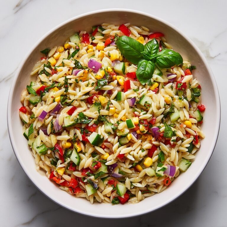 Lemony Rainbow Orzo Salad Recipe
