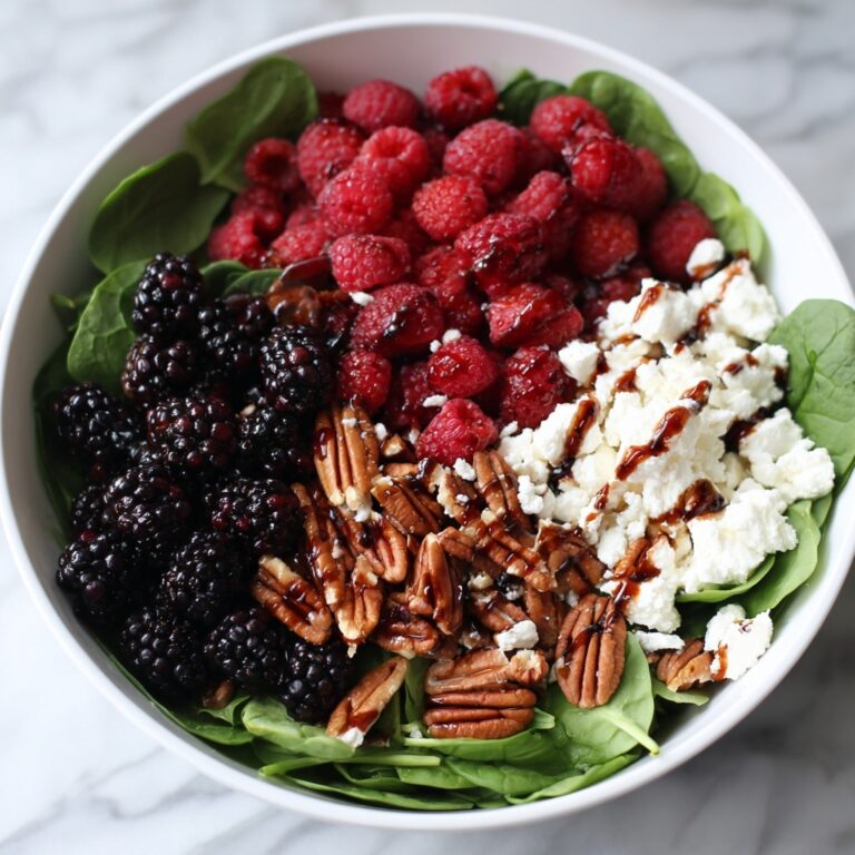Berry Spinach Salad with Crispy Prosciutto, Pecans, Feta, and Balsamic Glaze Recipe