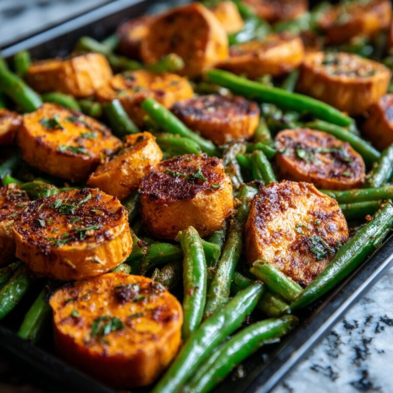 Sweet Potato & Green Bean Tray Bake Recipe
