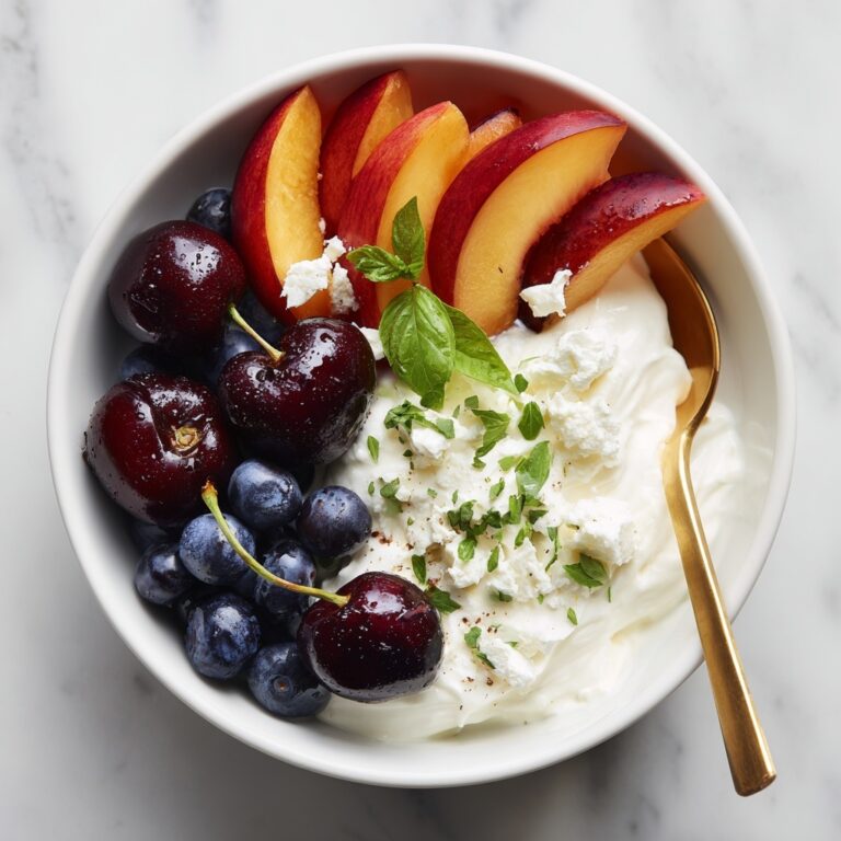 Blueberry Peach Feta Salad with Honey-Lemon Vinaigrette Recipe