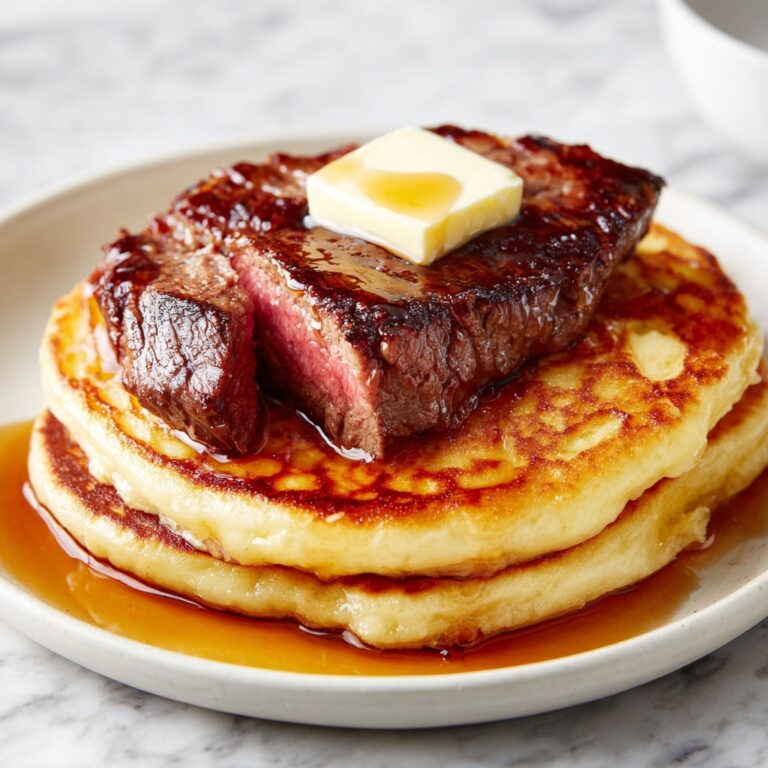 Steak and Pancake Breakfast Plate Recipe