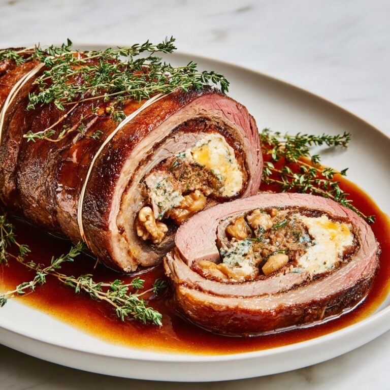 Chestnut-Stuffed Roast Beef Roll Recipe