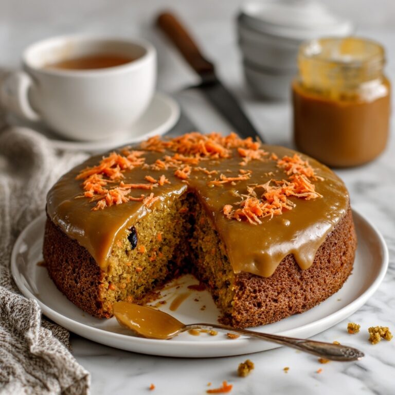 Sticky Carrot Date Cake with Spiced Toffee Sauce Recipe
