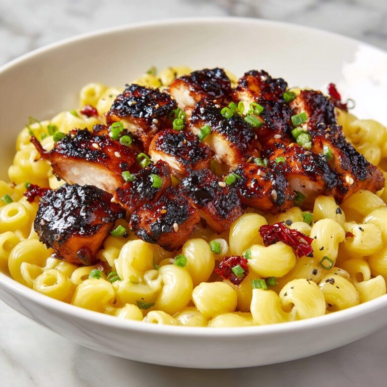 Sweet and Spicy Honey Pepper Chicken with Creamy Macaroni and Cheese Recipe