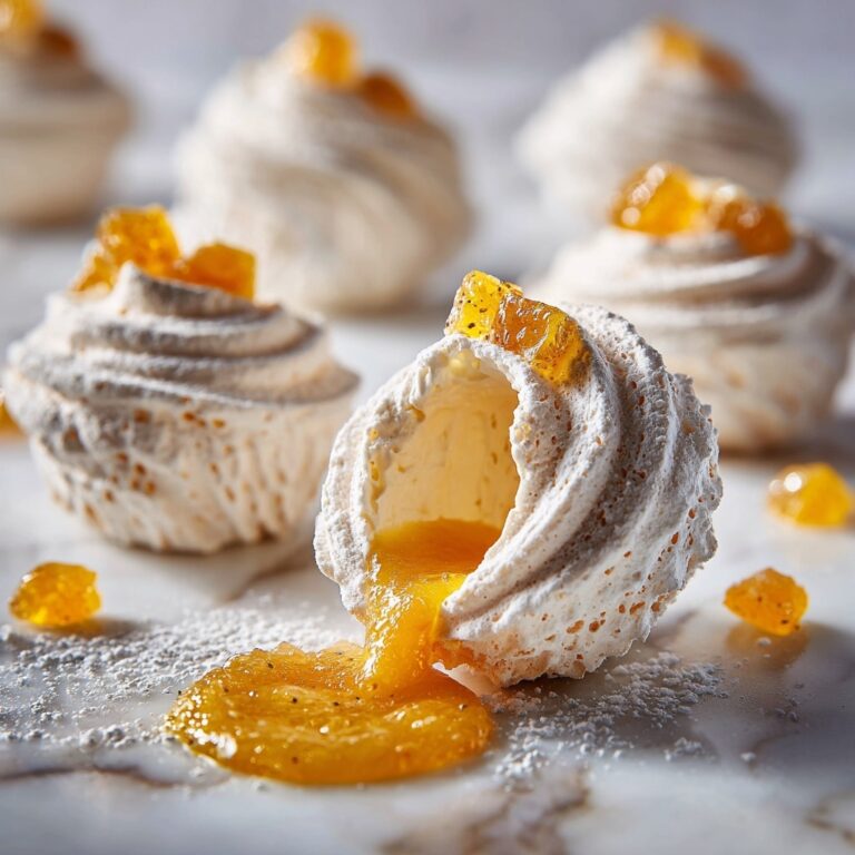 Miso Mango Meringue Clouds with Caramel Swirl Recipe