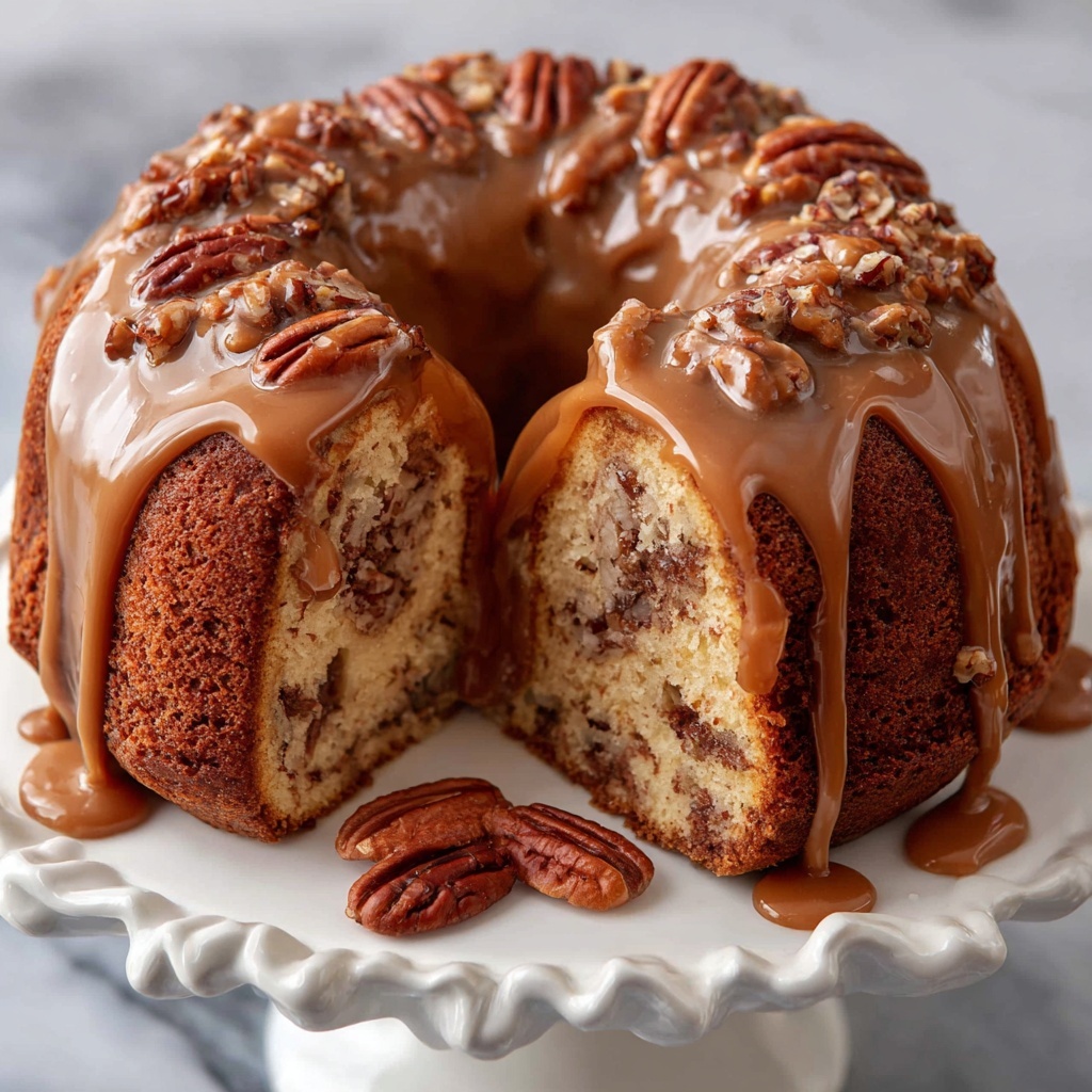 Apple Pecan Cake With Caramel Glaze Recipe - Recipe Image