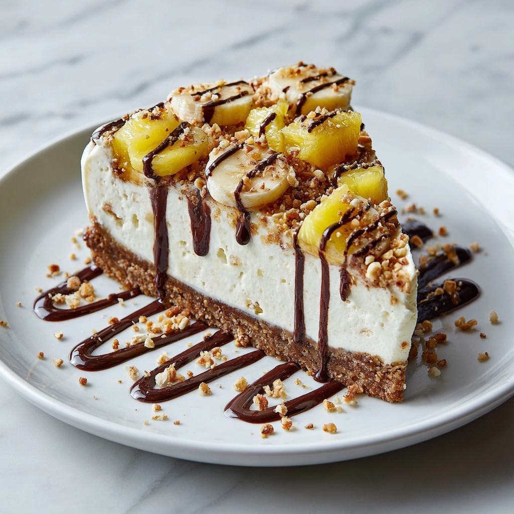 No Bake Banana Split Cheesecake Recipe - Recipe Image