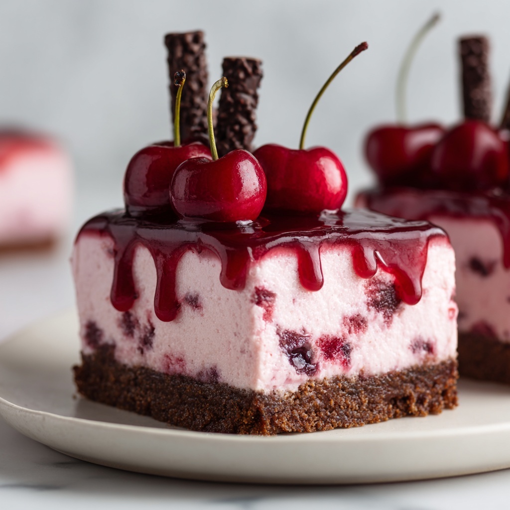 Chocolate Cherry No-Bake Cheesecake Recipe - Recipe Image