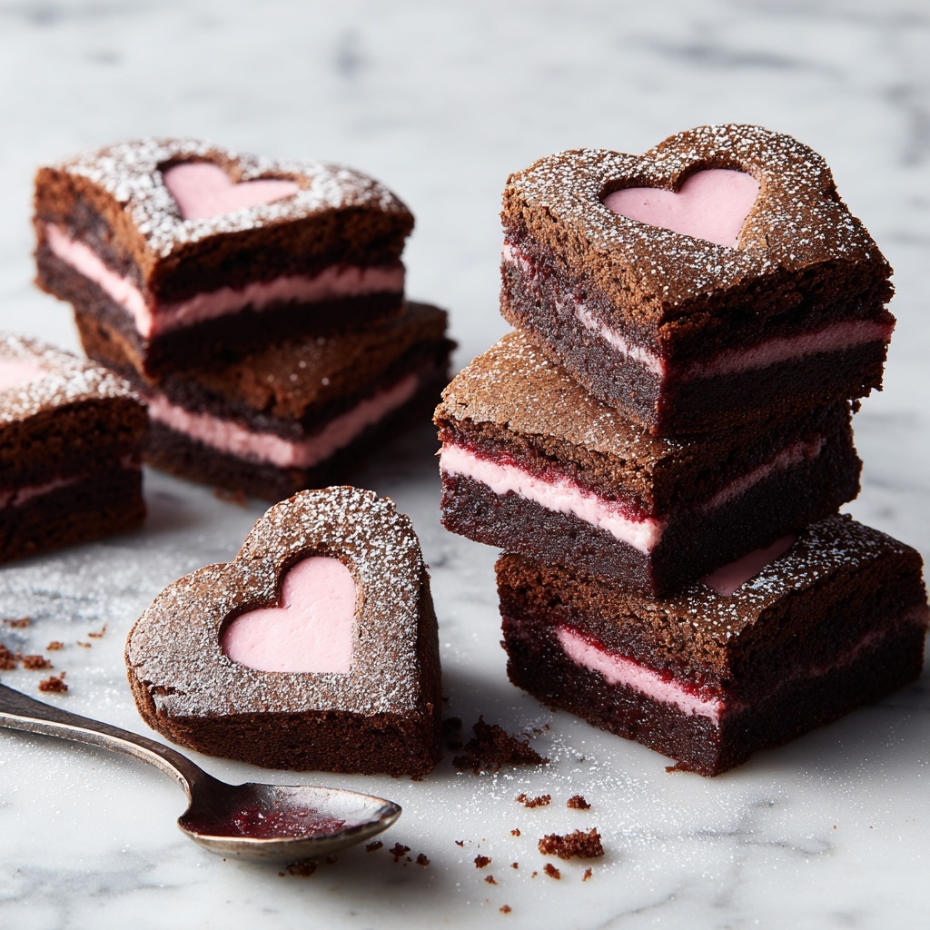Heart-Shaped Brownies with Raspberry Buttercream Recipe - Recipe Image
