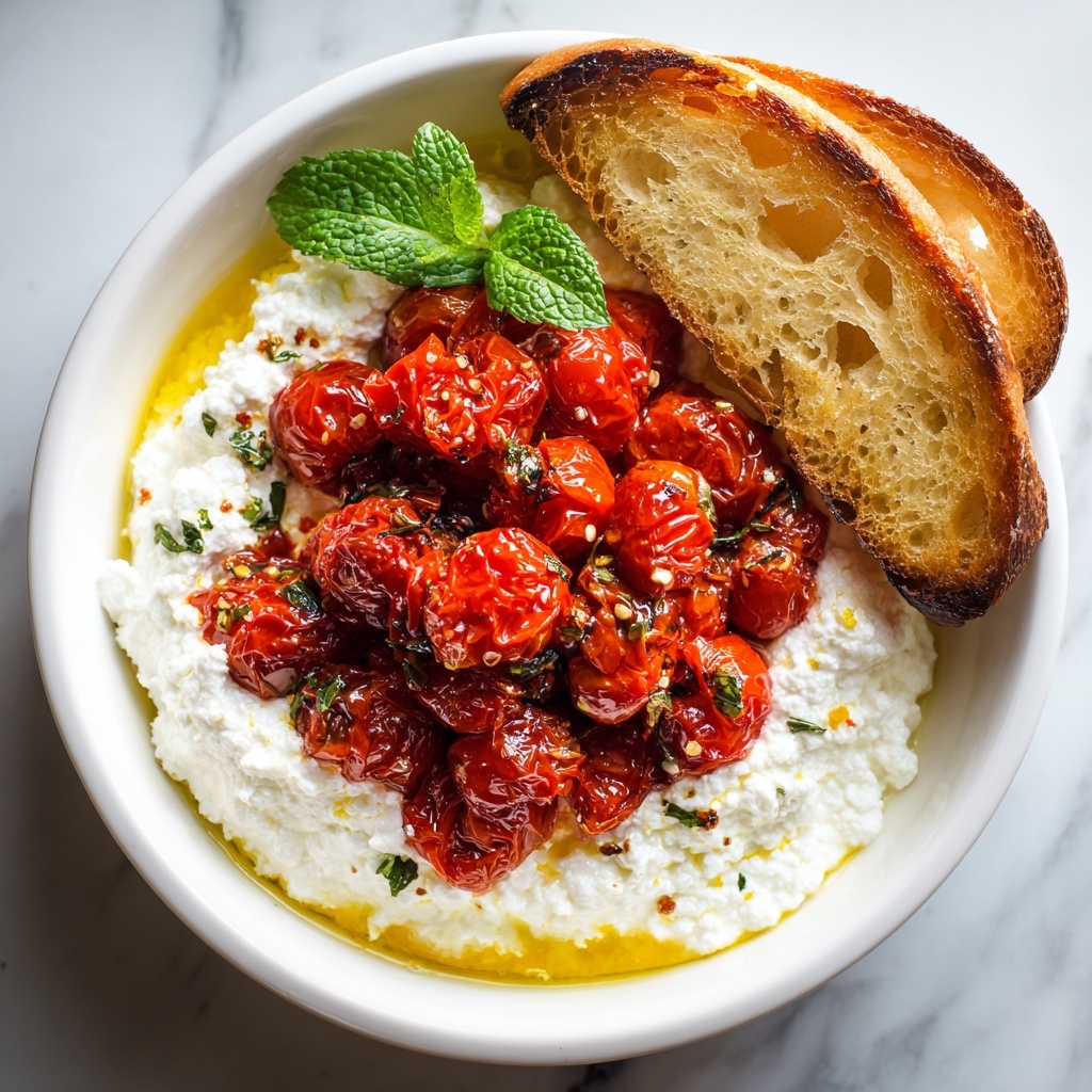 Whipped Feta with Blistered Tomatoes and Basil Recipe - Recipe Image